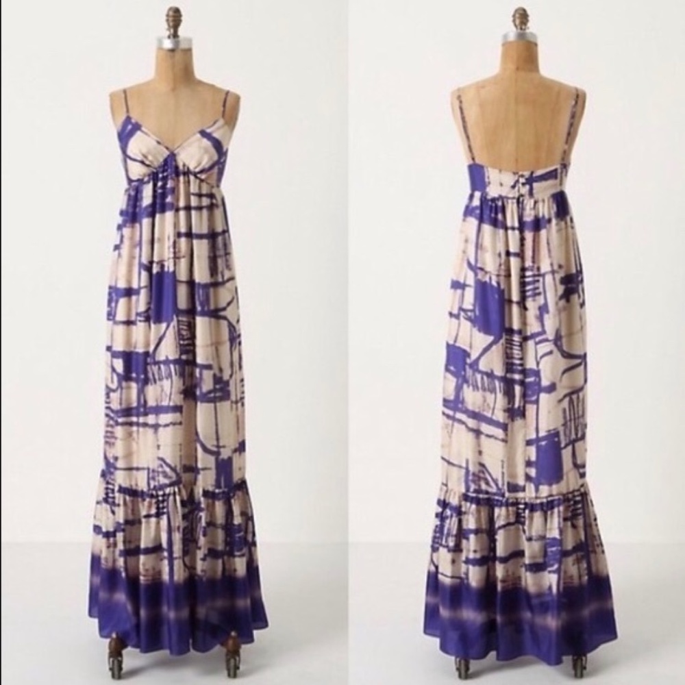 Isabella Sinclair Silk Abstract Print Maxi Dress 6